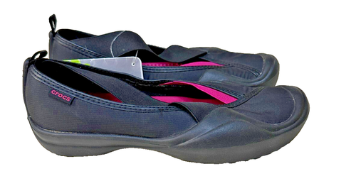 Crocs Molly Mary Jane schwarz pink Loafer Ballerinas Schuhe flache Größe