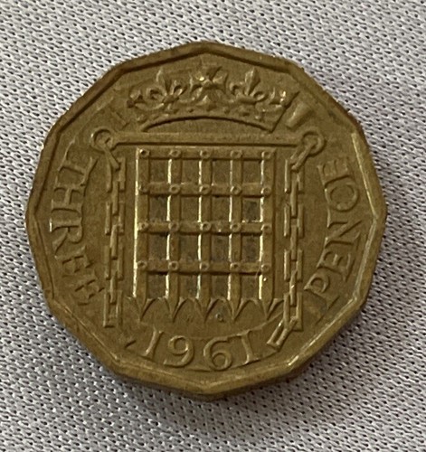 1961 Reino Unido Gran Bretaña 3 Peniques Thrupenny Thrupenny Reina Isabel II (61b) - Imagen 1 de 2