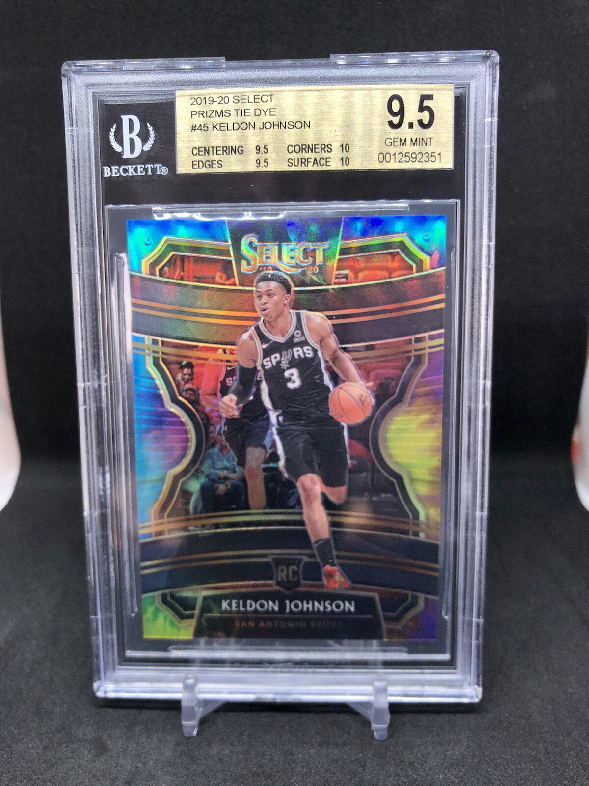 2019-20 Select Keldon Johnson Concourse TIE DYE Prizm #/25 SPURS GEM+ DUAL 10s!