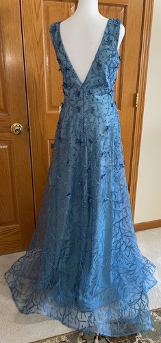 Damen festliches Kleid Größe 1 Small (US-Größe 8) Festzug Abschlussball Brautjungfer blau NEU - Bild 9 von 12