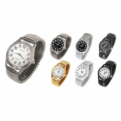 OROLOGIO DA POLSO CON CINTURINO ELASTICO IN METALLO NERO ORO BIANCO UOMO  DONNA | eBay