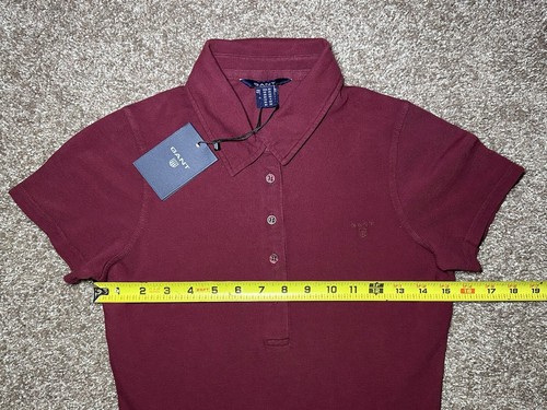 GANT Women’s Polo Shirt WASHED POLO SHIRT Solid Burgundy Red S/S Size XS NWT - Picture 13 of 21