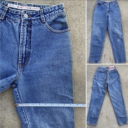 Vintage Bongo Jeans High Waist Tapered Leg 7 25 1/2” Waist 80s 90s Made In USA - Picture 12 of 12