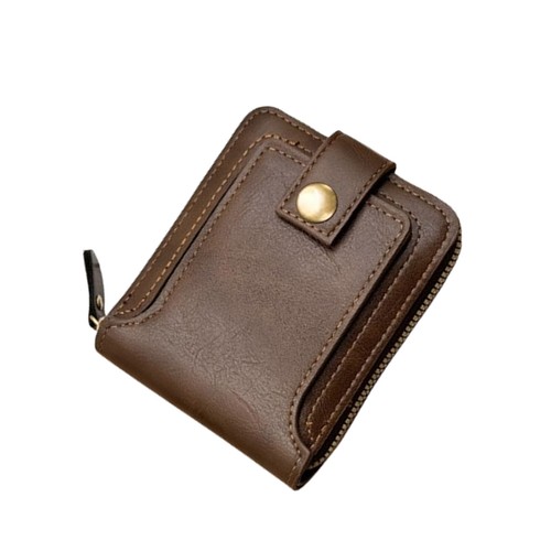 Men Wallet Leather Zip Around Bifold with Card Holder and Snap Button - Picture 11 of 15