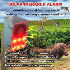 Solar Outdoor Motion Sensor Alarm-129db Loud Siren Lamp Noise Maker, 3 Modes