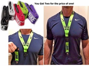 NIKE-Set-of-2-TWO-Lanyard-Key-chain-Badge-Vacation-Camera-Neck-Strap-Gym-NEW