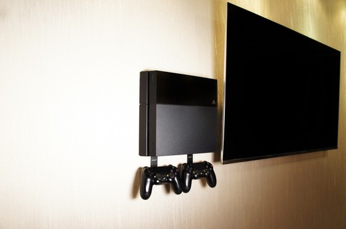 PlayStation 4 PS4 Original+2 Contr. Soporte de pared soporte de metal negro ViMount - Imagen 3 de 8