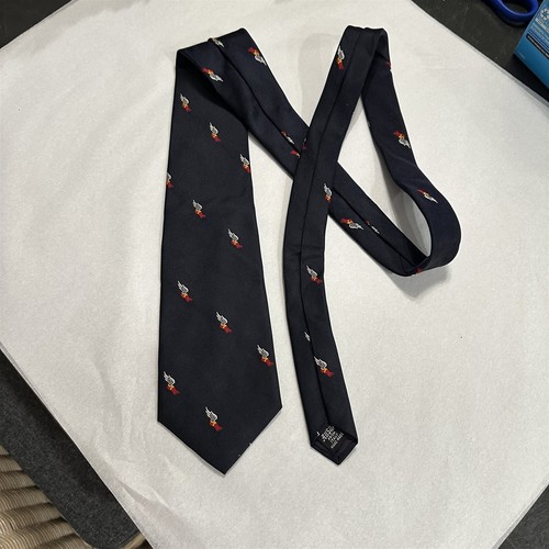 Vintage Tie Marc Jeffries Winged Foot Sandals of the Gods Silk Italy Blue - Picture 4 of 7