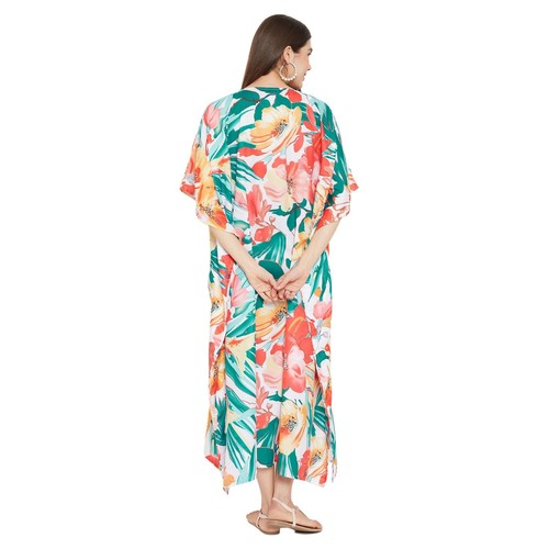 Women Kaftan Kimono Dress Summer Beach Wear Cover-Up Plus Size Long Maxi Dress - Picture 74 of 379