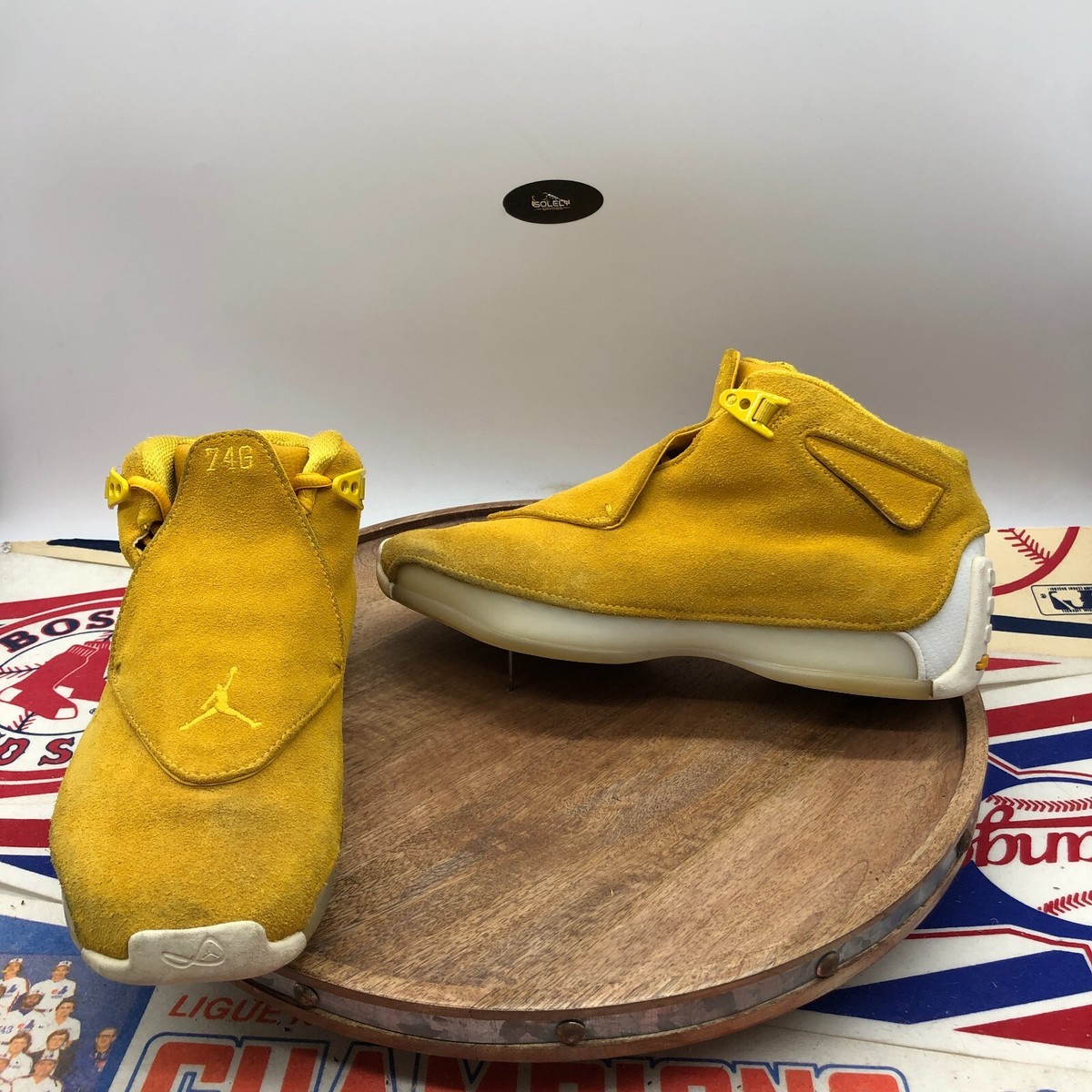 Size 9.5 - Jordan 18 Retro Ochre Yellow Suede Basketball