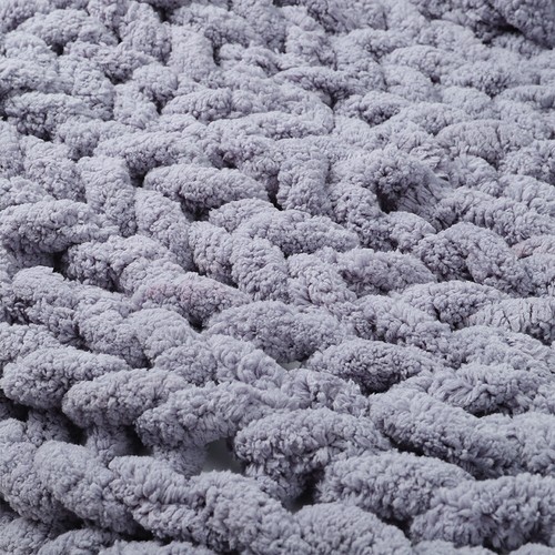 Handmade Chunky Knitted Blanket Soft Chenille Chair Sofa Cover Throw Mat Rug - Picture 3 of 13