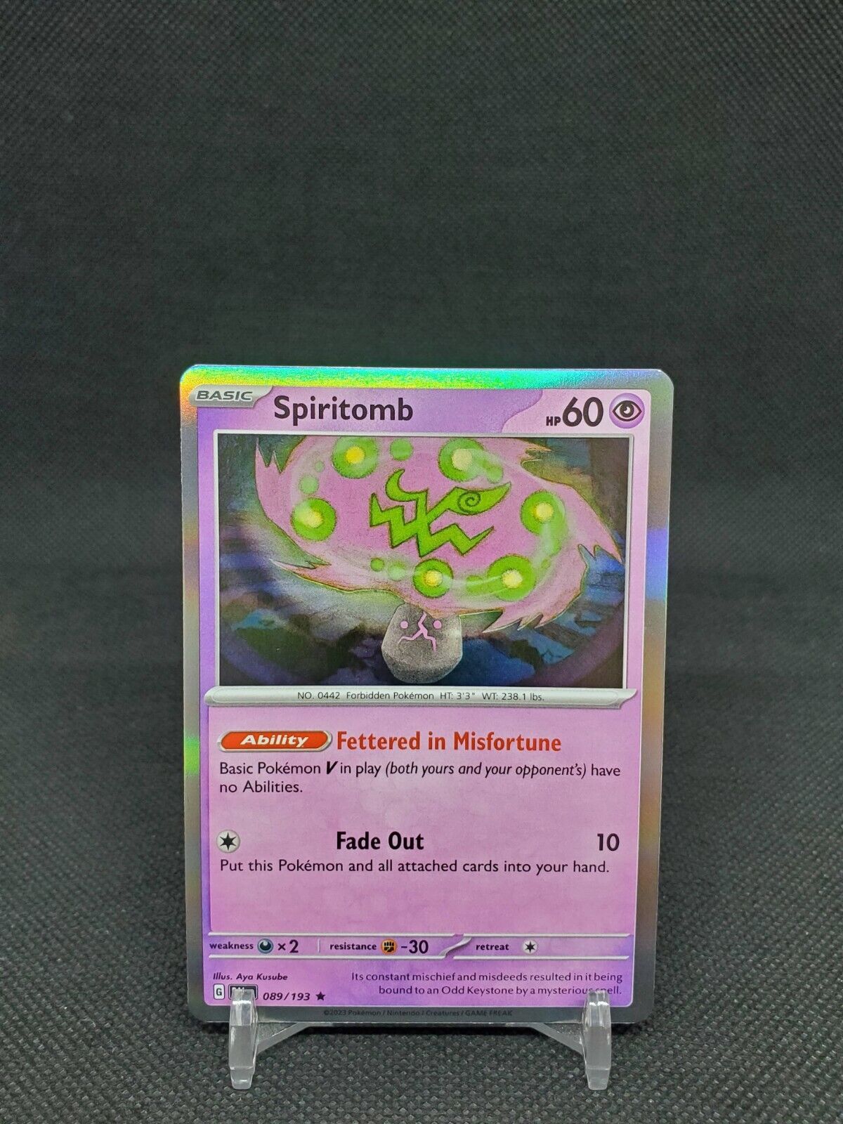 Mavin  Spiritomb 089/193 Holo Rare Paldea Evolved Pokemon TCG