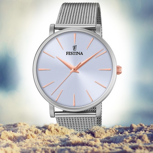 Festina Damen Uhr F20475/3 Stahl Armband-Uhr Ladies Classic silber UF20475/3 - Bild 6 von 8