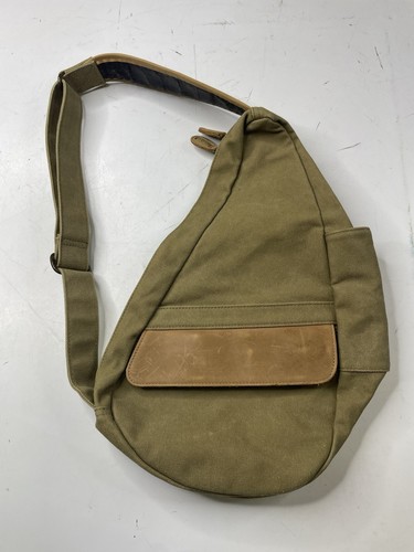 Vintage 90s LL Bean Ameribag Healthy Back Bag Crossbody Sling Canvas/Leather