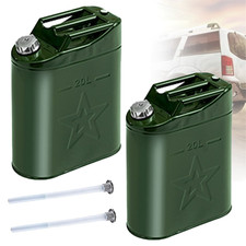 2pcs Jerry Can 5 Gallon 20l Can Metal Tank Emergency Backup Off-road