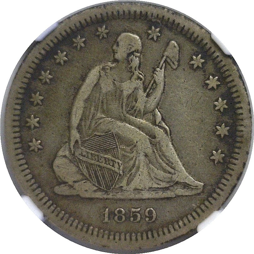 1859-S Seated Liberty Quarter. - NGC VF-35. - Image 2 of 3