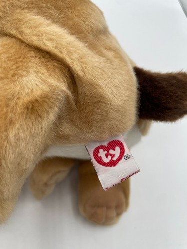 New TY Classic Plush SHREDDER Dog Bulldog Puppy Brown Tan 10" 2006 Red Collar - Picture 8 of 12