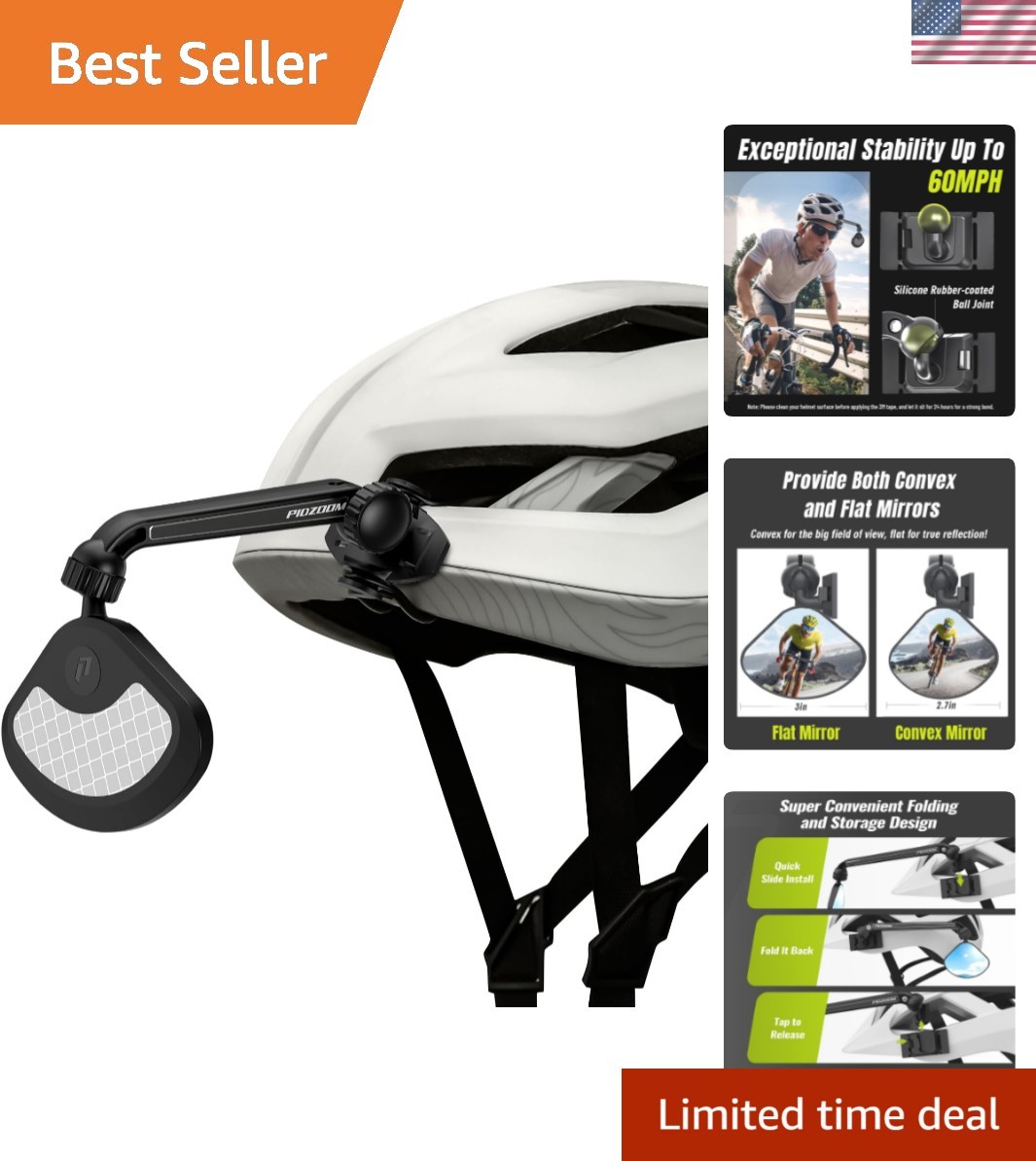 (New) Bike Helmet Mirror for Cycling- 360° Adjustable and Rotatable Safe Rearview M... (88.50 USD)