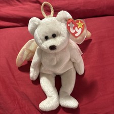 Extremely Rare Ty Beanie Babies Halo the Angel Bear Toy With Many Errors