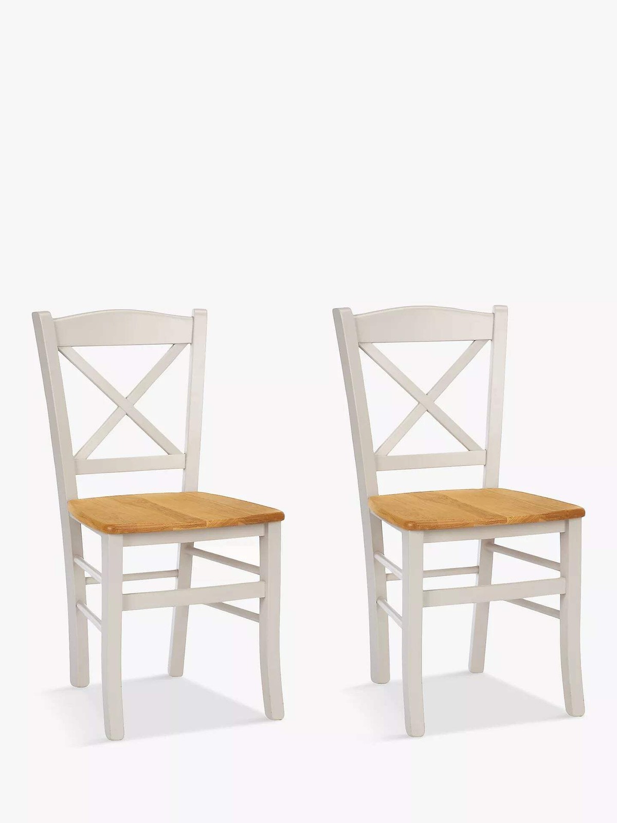John Lewis Clayton Beech Wood Dining Chairs, Set of 2, Cream