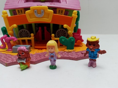 🐴 1994 Polly Pocket Horse Ranch Western Saloon Bluebird de colección con figuras - Imagen 2 de 14