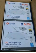 2- Lithonia LED Recessed 6" Ultra Thin Wafer Downlight WF6E LED 30K 90CRI  MW M6