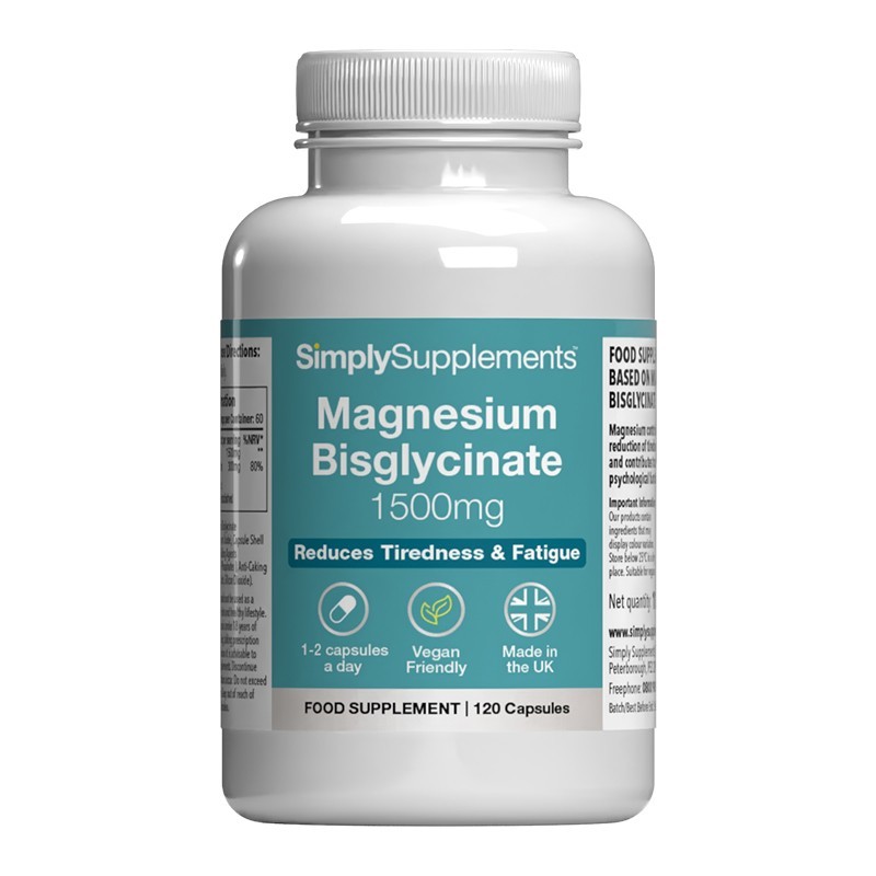 Magnesium Bisglycinate 1500mg *120 capsules *Reduces Tiredness & Fatigue