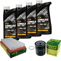 Mann Inspektionspaket 4L Mannol Longlife 5W-30 FüR Mazda 6 Kombi 2.0 MZR 1.8