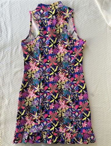 Tzu Tzu Golf Neon Floral Print Sleeveless Athletic Dress Women’s Medium M Mint - Bild 2 von 7