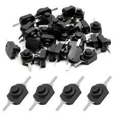 50pcs Black Latching Mini ON/Off Switch Self-Lock Micro Push Button Switch DC...