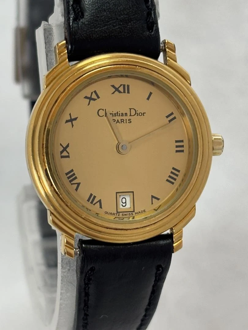 Christian Dior Quartz 48.122.3 Véritable Boucle Fonctionne Femme