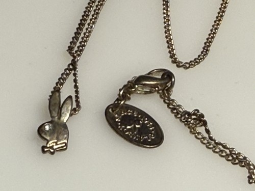 Vintage Playboy Pendant Silver Metal Rabbit Cubic Zirconia 3.56g - Picture 9 of 9
