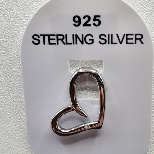 NUEVO Colgante de Plata de Ley 925 Circonita Cúbica Corazón 17mm - Imagen 5 de 5