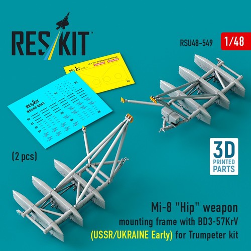 1/48 Mi-8 Hip Weapon Mounting Frame BD3-57KrV USSR/Ukraine (for Trumpeter) - Foto 1 di 4
