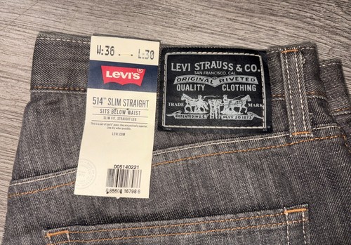 Levi's 514 Slim Straight (2010), Black Label And Gray Jeans, 36X30, NWT $70 MSRP - Picture 2 of 10