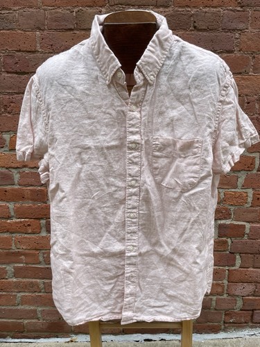 J. Crew Shirt L Baird McNutt Irish Linen S/S Slim Fit Pink Button Up Casual Top - Picture 2 of 7