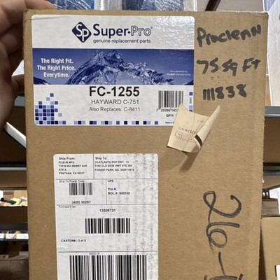 Super-Pro FC-1255 Filter Cartridge Hayward C-751 C-8411 75 sq ft