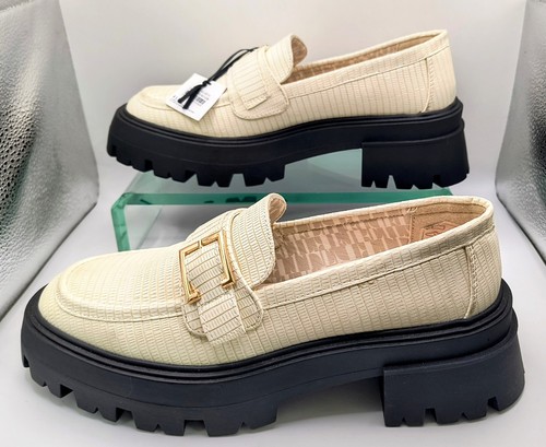 Elle Ladies Chunky Cream Crocodile Skin Patterned Shoes In Size UK 5 - Picture 2 of 15