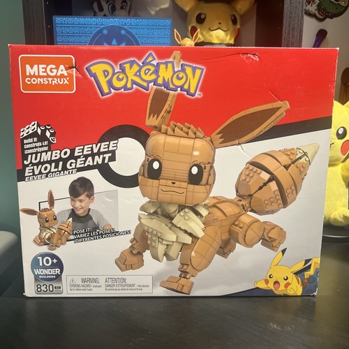 MEGA POKEMON JUMBO EEVEE BUILDING KIT POSEABLE STAND SIT 830 PIECE AGE 10+ GMD34
