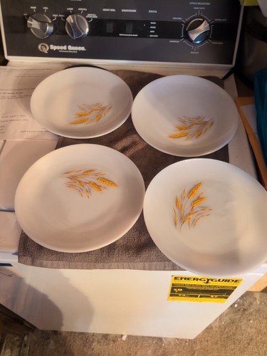 Feuerkönig Milchglas Weizen Speiseteller 60er Jahre Vintage Geschirr Konvolut 4