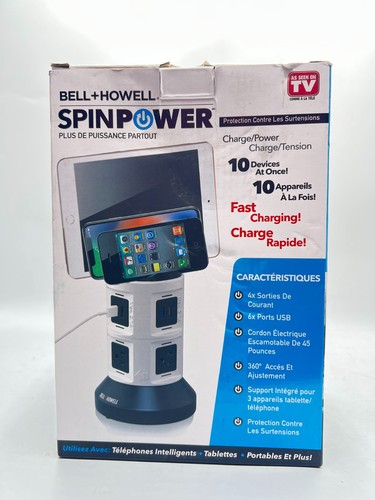 BELL + HOWELL 4-Outlets / 6 USB Spin Power The Ultimate Smart Charging Station - Picture 3 of 4