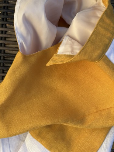 La Miniature Color block Mustard Yellow And White Kids Shirt - Picture 7 of 8