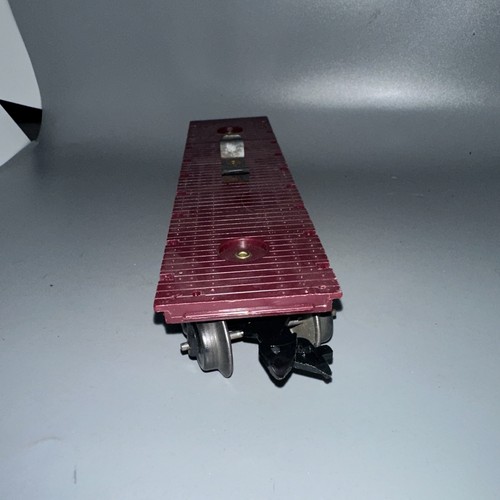 VINTAGE MARX O/O27 FLAT CAR SOUTHERN 51100 MAROON WITH LOAD CLIPS No Box - Picture 5 of 6