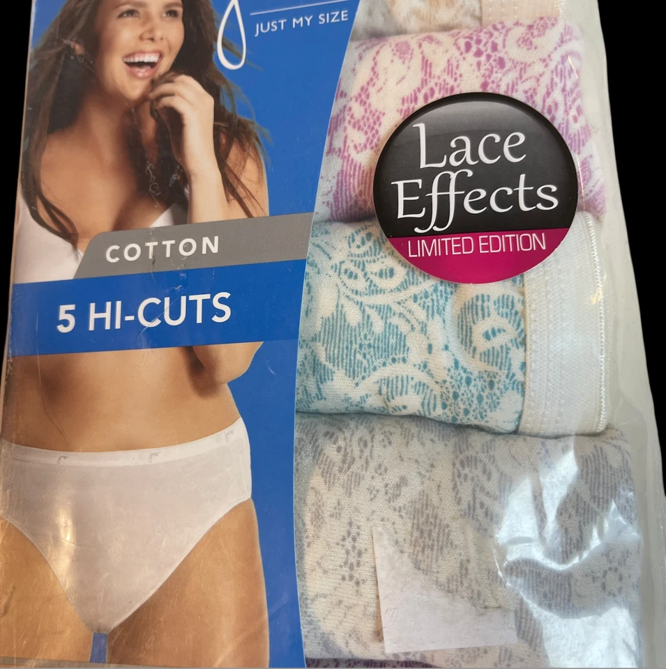 JMS Just My Size Lace Effects Cotton Briefs 5 Pack Underwear Panties Plus Sz 14 - Image 4 of 4