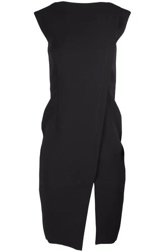 BALENCIAGA ABITO MIDI CREPE NERO FR 36 UK 8