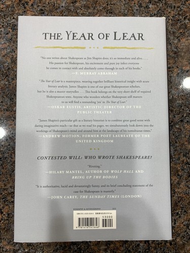 Year of Lear : Shakespeare In 1606 by James S. Shapiro (2015, Hardcover) - Bild 2 von 2
