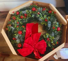 Vntg 50s Christmas Wreath by General Foam 20" Original Box