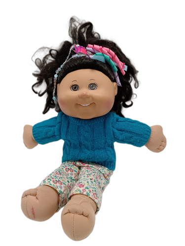 Colectable 2017 Cabbage Patch Kids Doll with Blue Sweater & Floral Pants