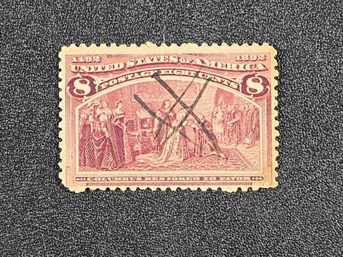 1892 U.S. 8 cent Columbian - Scott# 236 - Solid USED stk#IZ2 - Picture 1 of 4