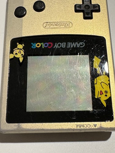 Nintendo Game Boy Color Gold & Silver Pokemon Center Pikachu Edition w/free game - Picture 10 of 15